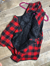 Load image into Gallery viewer, Red and black checkered plaid vest overlay- REG ONLY
