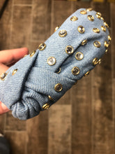 Load image into Gallery viewer, Denim and Diamonds headband
