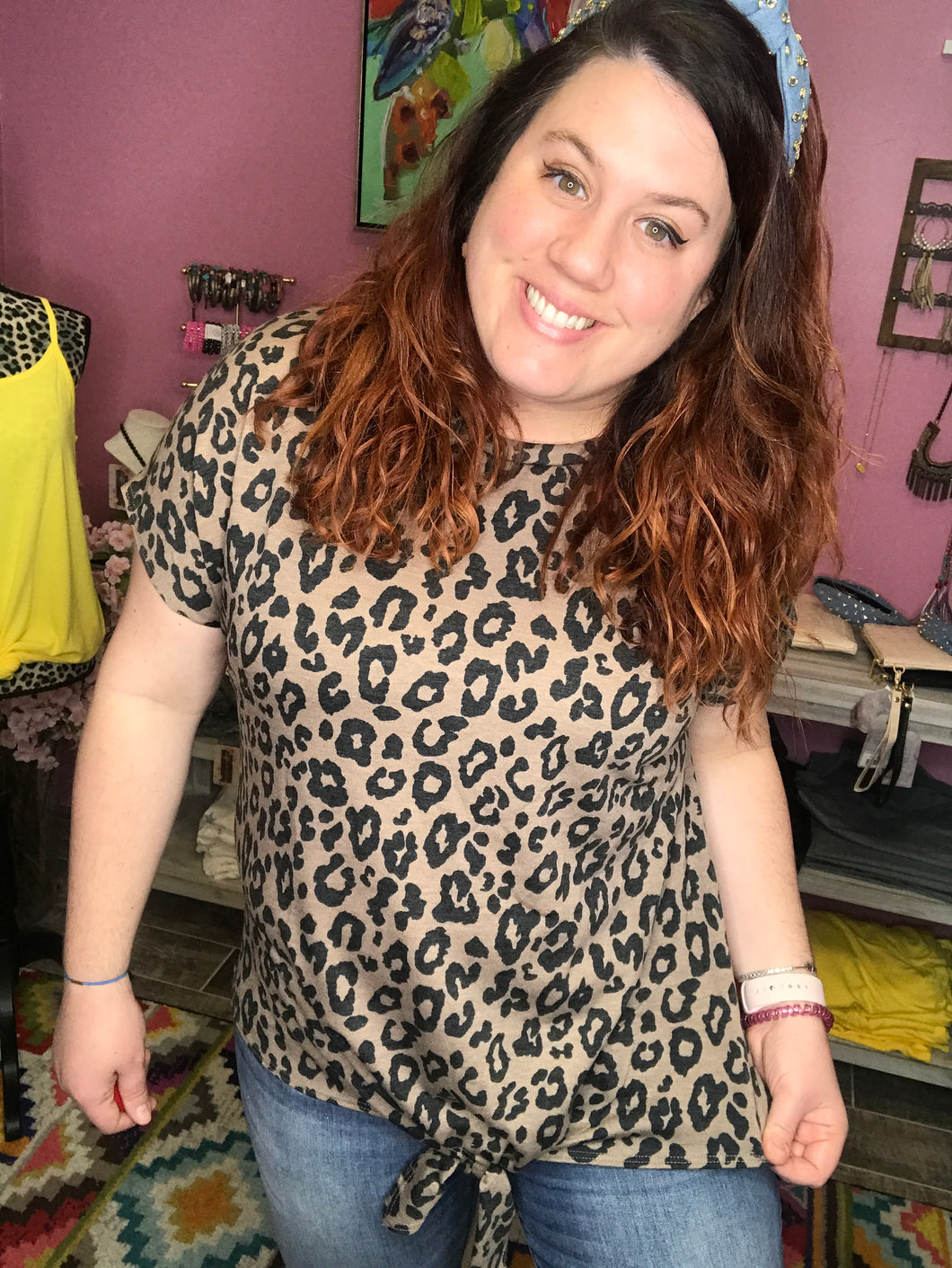 WILD KNOT animal print top