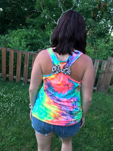 the FIERCE rainbow tie dye tank- FINAL SALE