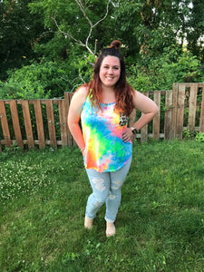 the FIERCE rainbow tie dye tank- FINAL SALE