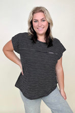 Load image into Gallery viewer, Cotton Bleu Striped Casual Top With Contrast Pocket Detailed
