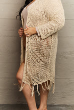 Load image into Gallery viewer, HEYSON Boho Chic Full Size Western Knit Fringe Cardigan
