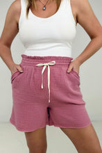 Load image into Gallery viewer, Zenana &quot;April&quot; Gauze Drawstring Waist Shorts
