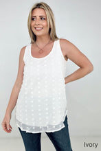 Load image into Gallery viewer, Zenana Swiss Dot Round Neck &amp; Round Hem Tank Top
