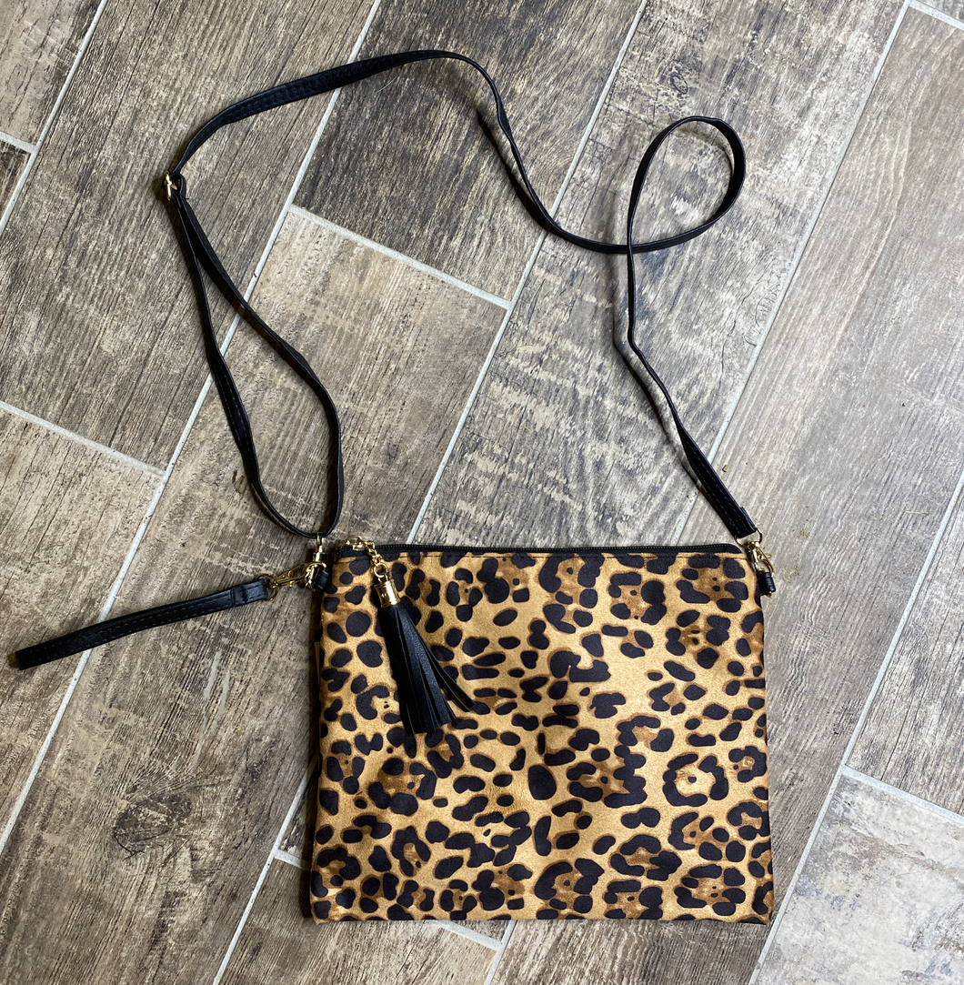 Sueded animal envelope convertible bag