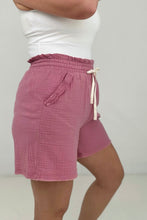 Load image into Gallery viewer, Zenana &quot;April&quot; Gauze Drawstring Waist Shorts
