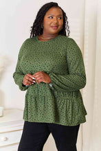 Load image into Gallery viewer, Heimish Full Size Long Puff Sleeve Polka Tiered Top
