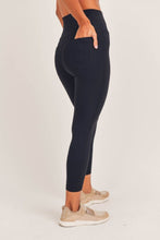 Load image into Gallery viewer, Mono B Tapered Band Solid Leggings with Back Pockets
