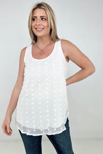 Load image into Gallery viewer, Zenana Swiss Dot Round Neck &amp; Round Hem Tank Top
