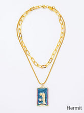 Load image into Gallery viewer, Melania Clara Double Layer Enamel Fortune Tarot Cards Pendant Necklace
