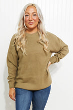 Load image into Gallery viewer, Zenana Bundled Up Full Size Round Neck Sweater
