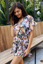 Load image into Gallery viewer, Petal Dew Full Size Floral Tie Belt Ruffled Romper
