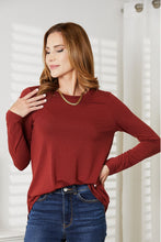 Load image into Gallery viewer, Zenana Full Size Long Sleeve Round Neck Round Hem Top
