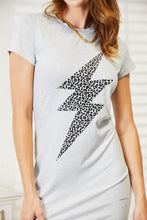 Load image into Gallery viewer, Double Take Leopard Lightning Graphic Tee Dress
