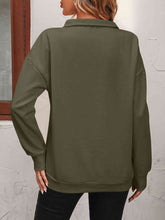 Load image into Gallery viewer, Mandy Zip-Up Dropped Shoulder Sweatshirt  ** 5-10 business day shipping! **
