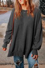 Load image into Gallery viewer, Dropped Shoulder Round Neck Long Sleeve Blouse  ** 5-10 business day shipping! **
