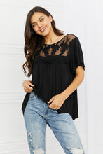 Load image into Gallery viewer, Culture Code Ready To Go Full Size Lace Embroidered Top in Black
