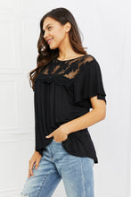 Load image into Gallery viewer, Culture Code Ready To Go Full Size Lace Embroidered Top in Black
