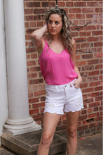 Load image into Gallery viewer, Judy Blue Crochet Inlay Shorts In White
