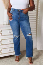 Load image into Gallery viewer, Judy Blue Full Size Distressed Raw Hem Jeans
