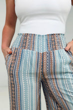 Load image into Gallery viewer, Cozy Co &quot;Boho Vibes&quot; Smocked Waistband Palazzo Pants
