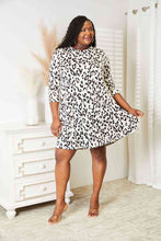 Load image into Gallery viewer, Celeste Full Size Leopard Three-Quarter Sleeve Dress with Pockets
