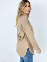 Load image into Gallery viewer, Easel &quot;Twisted Tunic&quot; Solid Button Down Tunic Shirt
