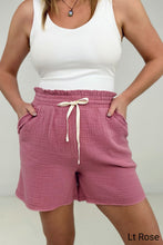 Load image into Gallery viewer, Zenana &quot;April&quot; Gauze Drawstring Waist Shorts
