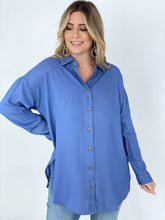 Load image into Gallery viewer, Easel &quot;Twisted Tunic&quot; Solid Button Down Tunic Shirt
