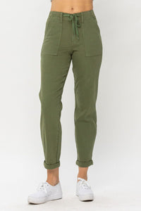 Judy Blue "Jessie" High Waist Olive Green Denim Jogger