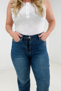 Judy Blue High Waist Cool Denim Sustainable Cuff Boyfriend Jeans