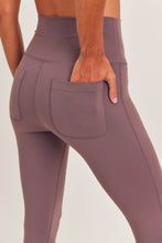 Load image into Gallery viewer, Mono B Tapered Band Solid Leggings with Back Pockets
