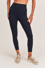 Load image into Gallery viewer, Mono B Tapered Band Solid Leggings with Back Pockets
