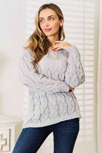 Load image into Gallery viewer, Woven Right Cable-Knit Hooded Sweater
