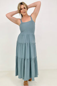 Zenana Smocked Tiered Maxi Dress