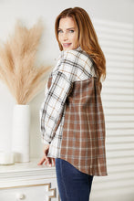 Load image into Gallery viewer, Double Take Plaid Contrast Button Up Shirt Jacket
