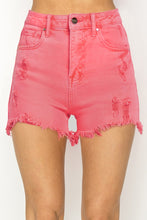 Load image into Gallery viewer, RISEN High Waist Frayed Hem Denim Shorts
