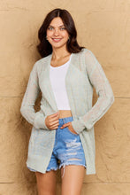 Load image into Gallery viewer, OOTD Cozy Era Cable Sweater Cardigan in Light Green
