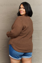 Load image into Gallery viewer, Zenana Breezy Days Plus Size High Low Waffle Knit Sweater
