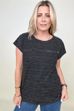 Load image into Gallery viewer, Cotton Bleu Striped Casual Top With Contrast Pocket Detailed
