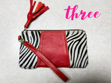 Load image into Gallery viewer, Genuine Hair on Hide candy color clutches
