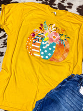 Load image into Gallery viewer, Polka Dot patchwork pumpkin graphic tee
