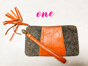 Genuine Hair on Hide candy color clutches