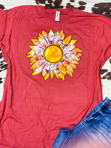 Floral blooms sunflower graphic tee