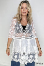 Load image into Gallery viewer, White Birch Half Sleeve Lace Cover up
